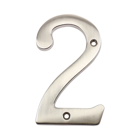 Pamex 4in Heavy Duty House Number # 2 Satin Nickel Finish DD074S2SN